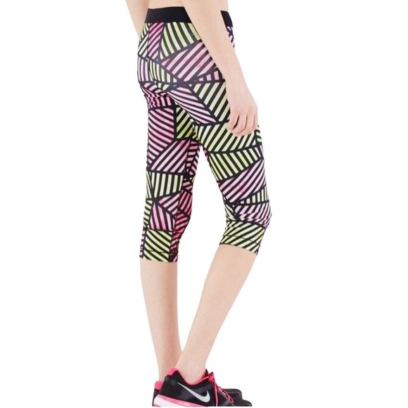 Nike Dri-Fit Pro Web Fade Training Capris - Pink / Volt - Size Large - Picture 5 of 9